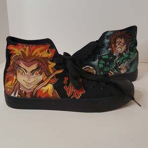 Hand Painted Anime High Top Canvas Sneakers - Unisex India